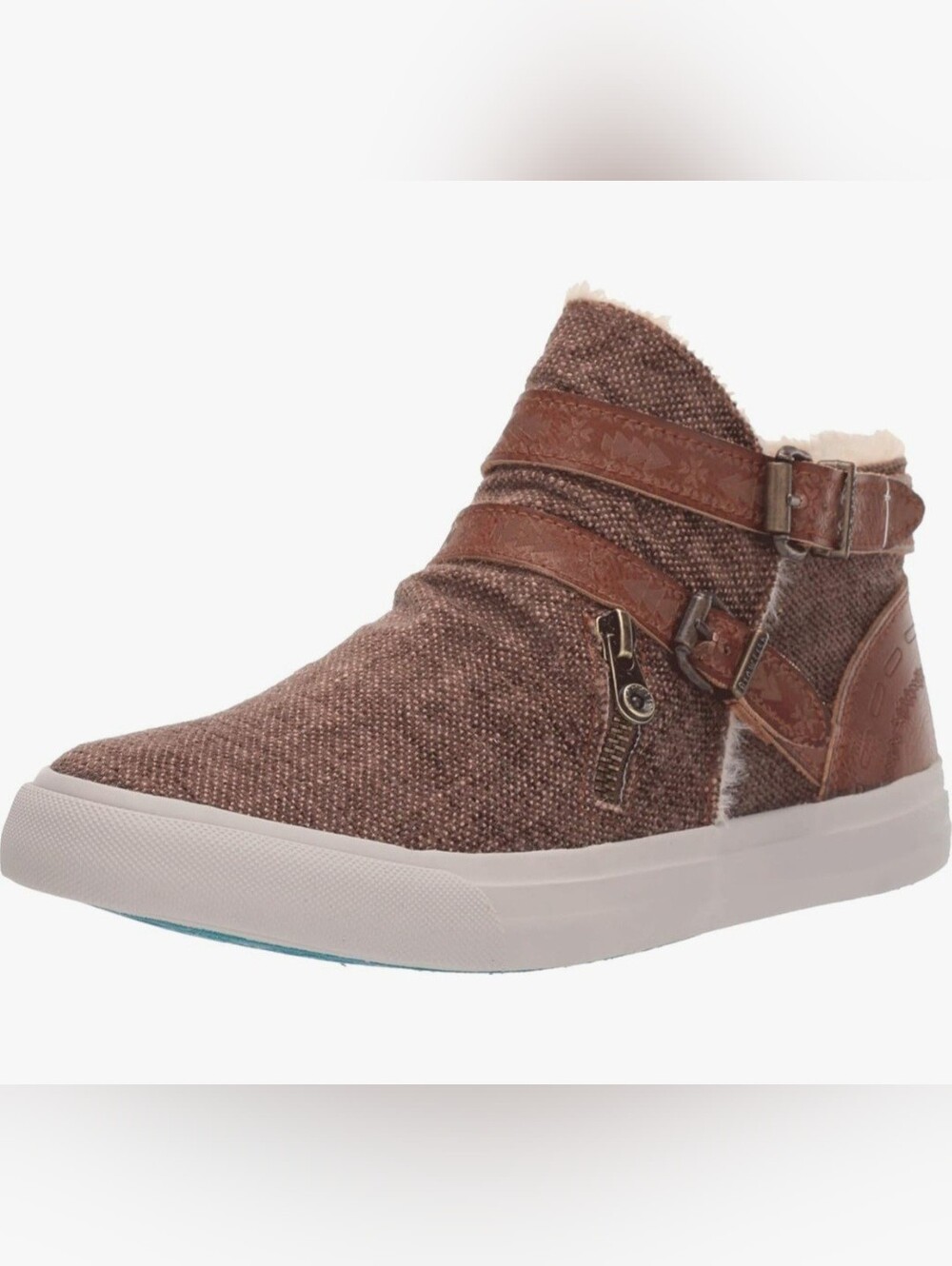 Cozy Brown Faux-Shearling Slip-On Loafers with Buckle Straps
